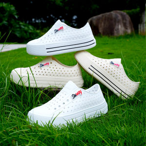Womens Pure White Thick Bottom Sandals Breathable Durable EVA Material Slip-On Casual Shoes Suitable for Daily Wear