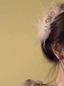 East Gate Heavy Industry Water Diamond Feather Shark Clip Fashionable Hair Accessories Versatile Hairpins for Women