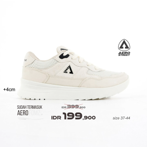 Aerostreet 37-44 Ortiz Natural Natural Hitam - Sepatu Sneakers Sport