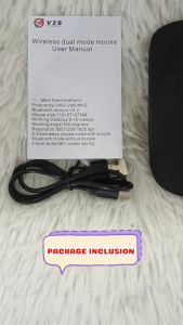 V2S WM302 Rechargeable Wireless 2in1 USb Receiver And Bluetooth Mouse Silent Click Ultra Thin Design