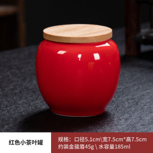 Small Ceramic Tea Canister with Bamboo Lid for Storing Black And Green Tea Large Size Tea Leaf Storage Jar for Home Use