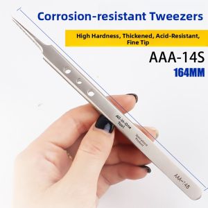 Stainless Steel Column Pointed Long Tweezers High Precision Tweezer Tool Mobile Phone Repair Nie Zi Tip Thickened Super Hard Long