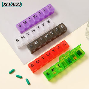 1pcs Weekly Pill Organizer7 Day Daily Pill Box Case Easy to OpenSilkscreen Printed Medicine Container for Vitamins
