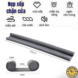 Nẹp mút xốp chặn khe cửa 93cm miếng chắn gió cách nhiệt cách âm ngăn côn trùng