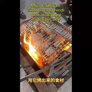 Outdoor portable folding barbecue rack stainless steel thickened barbecue stove collapsible charcoal barbecue grill