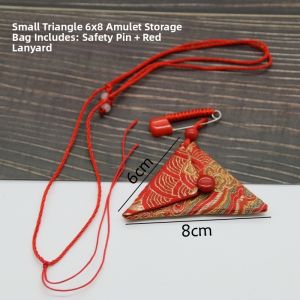 Pin and Red String Triangle Protection Amulet Bag