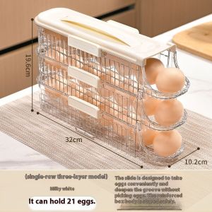 Bay gấu trứng lưu trữ Hộp tủ lạnh cửa bên lưu trữ vỉ trứng cán dùng cho thực phẩm đồ giữ trứng tự động trứng cán trứng lưu trữ hộp Crisper