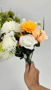 Bunga Rose Mix Cabang 5 Artificial Flower Hiasan Seserahan Rustic Bunga Buatan untuk Dekorasi Cafe Rumah Bunga Pelaminan atau Wedding Pernikahan Pesta Hias Import Artifisal Termurah