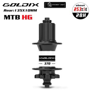 GOLDIX | GOLDIX Mountain Bicycle Hub 36T Ratchet Sealed Bearing 6-bolt Disc Brake J-Bend 28 Holes BOOST for HG XD MS Free Wheel