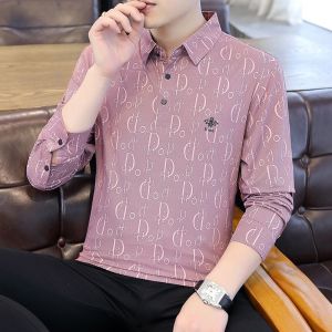 ROMON | Áo thun polo tay dài thường ngày cho nam mùa xuân thu mới về trang phục công sở thêu cổ polo áo thun có khóa kéo