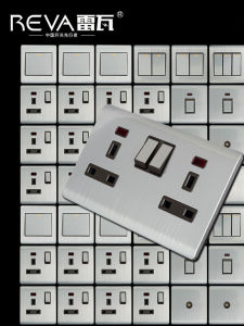 ปลั๊กไฟแบบอังกฤษ 13A 45A กำลังไฟสูง USB แผงปุ่มสวิตช์แบบยุโรปฝรั่งเศสเยอรมัน รุ่นฮ่องกง