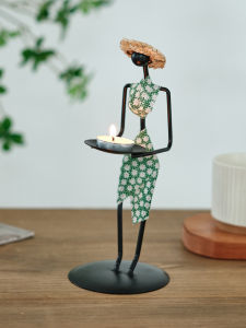JUXIANYOU | Retro Iron Craft Small Decorative Candelabra For Home
