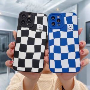 Case Compatible For IPhone 11 12 13 PRO MAX 6 7 6S 8 Plus X XR XS MAX Se 2020 6SPlus 7Plus 6Plus 8Plus XSMAX Trend Chessboard Angel Eyes Silicone TPU Phone Case Cover