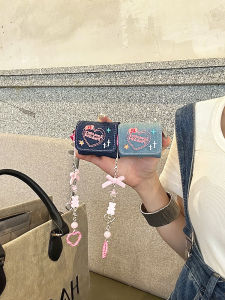 Retro Flip Cover Denim Embroidered Heart Airpods4 Pro2 Pro3 Case Second Generation  Earphone Protective Cover