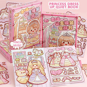 【Fast delivery】Princess Tirado Dress Up Quiet Book Handmade DIY Girl and Children Dress Up Scene Sticker Book Pinching Music Sticker