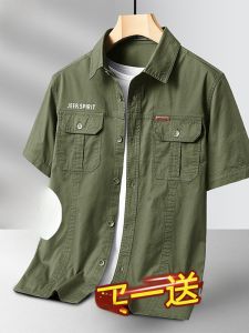 Paul Pure Cotton Short Sleeve Men Workwear Shirt Trendy Summer Outdoor Casual T-shirt Pocket Shirt Breathable T-shirt