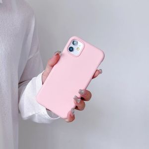Pink Semi Shockproof Protective Phone Case for iPhone 11 12 13 14 15 16 17 Pro Max Ultra Thin Durable Soft Silicone Cover