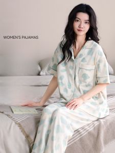 MiiOW | Pure Cotton Womens Sleepwear Set Short Sleeve Shorts Three-piece Home Clothes Set Comfortable Breathable Summer Collection