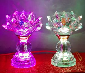 cặp đèn bông sen pha lê