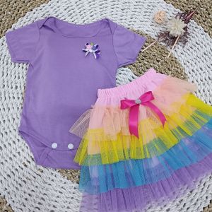 set jumpsuit renbow tutu baby 0-12bln