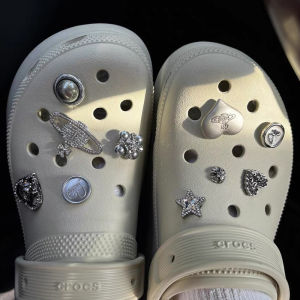 11pcs Pack Saturn  design Metal Rhinestone Crystal  Shoes Charms For Crocs Clog Shoe  Elegant Luxurious Shining  Flower JIBZ For Womens Shoes Women  Charms Decorations Accessories For Girl Shoes