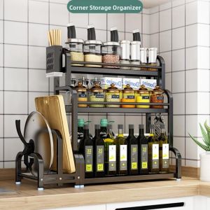 Kitchen Utensil Storage Rack Multi-layer Black