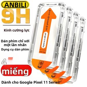 NNBILI 4 Miếng Dán Bảo Vệ Màn Hình Toàn Diện Cho Các Mẫu Google Pixel Tự Động Loại Bỏ Bụi Lắp Đặt Kính Cường Lực Phim Chống Trầy Xước HD Clear