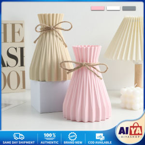 Plastic Vase Nordic Not Fragile Flower Vase White Imitation Ceramic Flower Pot Basket Decor for Flowers Wedding Home Decor