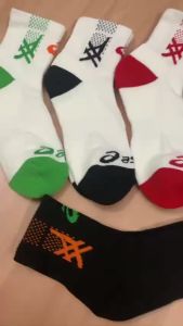 Tất vớ thể thao Asic cổ trung lửng có đệm bàn ôm chân thoáng khí phù hợp chơi các môn thể thao