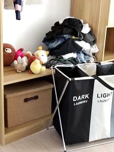 【Free Shipping】Foldable Laundry Basket Dirty Clothes Hamper  Large Capacity Dirty Clothes Storage Basket Portable Bathroom Organizer Bag