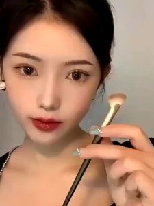 🐧จัดส่งจากกรุงเท🐧แปรงแต่งหน้า แปรงปัดจมูก แปรงไฮไลท์ แปรงคอนทัวร์ หัวเฉียง คอนทัวร์จมูก เฉดดิ้ง ไฮไลท์ แบบพกพา