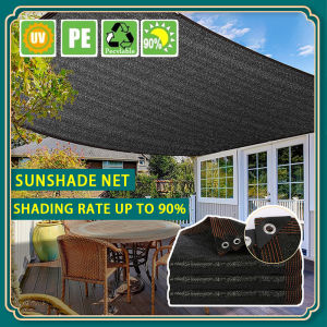 Anti-UV Sunshade Net Outdoor Garden Sunscreen Sunshade Mesh Sunblock Durable Sunshade Net Farm Net Greenhouse Shade Cloth Black