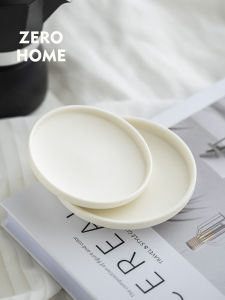 Zero Home Ceramic Plate Luxury Home Use Dessert Coffee Plate Black And White Series Elegant Simple Design round Shape Dishware