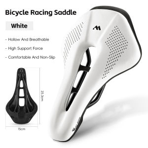 WEST BIKING Bicycle Saddle Ultralight PU Leather Hollow Prostatic Bike Saddle MTB Road Cycling Short Nose Seat Bicycle Parts