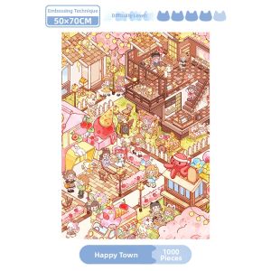 GILL&LILL | Adult Happy Town Educational Healing Puzzle 1000 Pieces