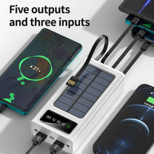50000mAh Solar PowerBank Waterproof Solar Power Bank 30000 mAh Powerbank with Flashlight Emergency LED Light  with Micro/Type-C Xiaomi Oppo Vivo