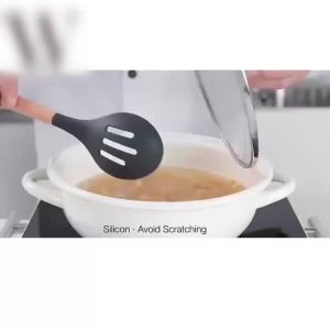 Bộ Dụng Cụ Nhà Bếp Bằng Silicon 12 Món Có Tay Cầm Bằng Gỗ Bộ Dụng Cụ Nấu Ăn Chịu Nhiệt Bao Gồm Thìa Xào Và Nhiều Hơn Nữa