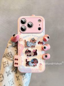 imobile | Ốp Lưng iPhone Chống Sốc Toàn Bộ Ống Kính Da Thêu Hình Chó Đáng Yêu