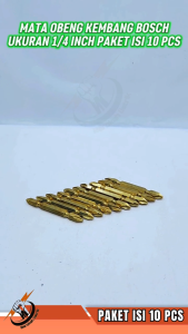 1 Pack Isi 10 PCS Mata Obeng Plus (+) BOSCH Universal Gold 1/4" / Mata Obeng Angin Ph2 Magnet BOSCH 1 Pack Isi 10pcs Original BOSCH