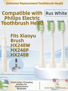 Soft Bristle Electric Toothbrush Head Replacement Suitable for Philips HX248W/HX248P/HX248B Deep Cleaning Oral Care Accessory