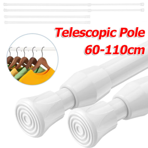 60-110cm No Drill Curtain Rod Brackets / Self Adhesive Curtain Rod Holder / Adjustable Long Pole Supporting Hanger / Curtain Extendable Sticks