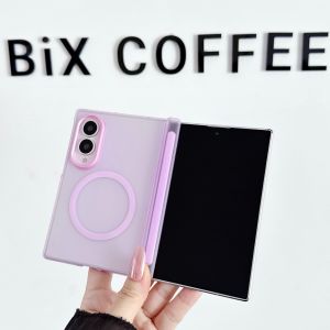 szhaiyu | Matte Translucent for Magsafe Magnetic Phone Case for Samsung Galaxy Z Fold 8 Ultra 7 6 5 Fold8 Full Hinge Protection Hard Cover