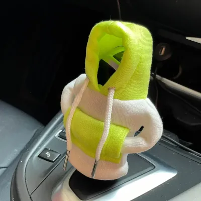 Car Hoodie Handle Shark Cute Hoodie Car Gear Shift Knob Cover Short Plush Manual Handle Gear Auto Interior Accessories