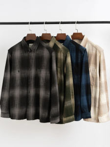Áo Sơ Mi Cotton Kẻ Caro Dài Tay Thường Ngày Thời Trang Xuân Thu Ngoài Trời Rộng Rãi Cho Nam Áo Khoác Ngoài Thời Trang