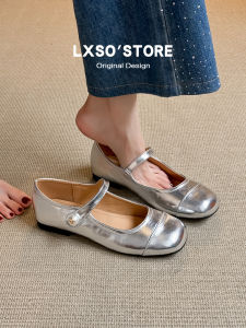 LAOXIANSHENG | French Style Sweet Pearl Wedding Ballet Flats Silver Women