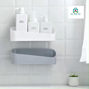 As Well As ชั้นพลาสติกวางของอเนกประสงค์ ติดผนังโดยการติดสติกเกอร์กาว แทนการเจาะผนัง