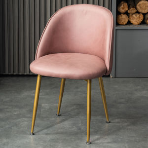 Dining Chair Modern Simple Home Dressing Accessible Luxury Cosmetic Chair Internet Celebrity Nail Stool Nordic Style Faux Leather Pink Chair