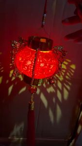 [Có Tay Cầm-Tặng 2 Pin] Lồng Đèn Lục Giác Phát Sáng Đèn LED Treo Trang Tết Năm Mới Phong Cách Trung Hoa Cổ Điển