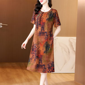 DAIXIANGFEIZI | Đầm Nữ Tay Ngắn Phong Cách Trung Quốc Elegance