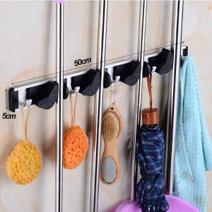 Mop Broom Holder Kitchen Gadgets Slide Hanging Hooks Organizers Storage Garden Kitchen Tool Organizer Wall Hanger for Home Goods